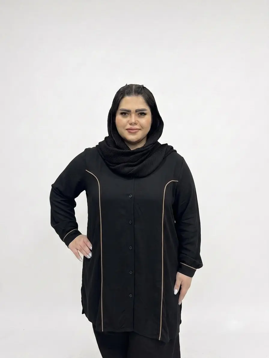 مانتو سایز بزرگ زنانه مدل طرح عصایی (در ۶ رنگ متنوع)